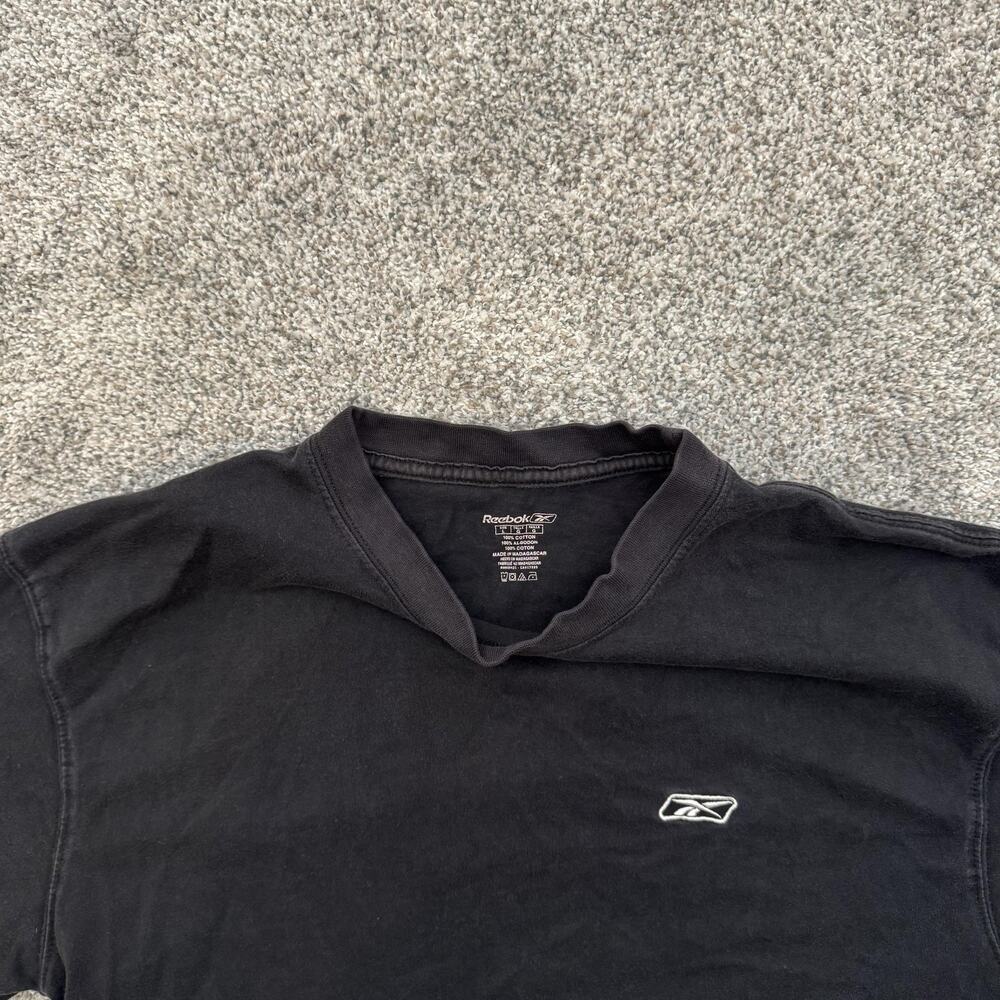 Reebok Shirt Mens Large Black Logo Athletic Crewneck Classic Casual Tee T-Shirt - Picture 4 of 6